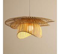 Lámpara colgante E27 Lámparas de ratán tejidas de bambú natural Lámpara colgante retro Pantalla tejida hecha a mano Mesa de comedor ajustable en altura Luces de techo para casa de té Cocina Pasillo