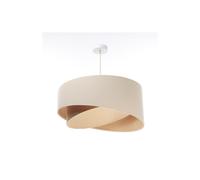 Lámpara Colgante E27 Redonda Ø 50 Cm Crema Beige Lino Moderno RIVAS