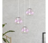 Lámpara colgante EGLO ARISCANI 2, Ø 43 cm, 3 luces, cromada/iridiscente