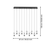 Lámpara colgante EGLO Stars of Light Pianopoli negra, longitud 87 cm