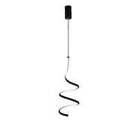 Lámpara colgante en espiral, lámpara colgante de noche, metal negro con pantalla de silicona, lámpara de suspensión lineal, linterna de techo LED moderna, luces colgantes simples nórdicas para
