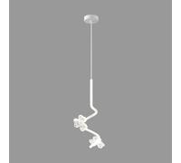 Lámpara colgante en espiral lineal, lámpara colgante de metal ultrafina con pantalla acrílica en forma de flor, lámparas de suspensión con iluminación decorativa para mesita de noche, lámpara LED