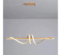 Lámpara colgante en espiral lineal, lámpara colgante de metal ultrafina con pantalla acrílica, lámparas colgantes de tira para restaurante, LED moderno - 6000 K, luces minimalistas de isla Beauty