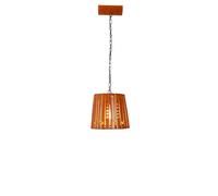 Lámpara Colgante en Forma de Barril, Color Antiguo, Amarillo Natural, portalámparas E27, diámetro de 26 cm, Ideal para Sala de Estar, Dormitorio, mesita de Noche, Estudio, Comedor (B)