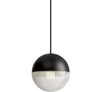 Lámpara Colgante esfé de Hierro y Cristal con Personalidad Creativa, Minimalista nórdico, lámpara Colgante de un Solo Cabezal con Fuente de luz E27, iluminación Decorativa para Bares, Kara