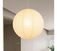 Lámpara colgante esférica de papel creativa, lámpara de techo de papel artístico de estilo japonés, candelabro decorativo ambiental para dormitorio, sala de estar, comedor.
