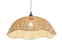 Lámpara Colgante Estilo Bohemio con Pantalla de Cesta Beige, Paquete de 1, Jaula de ratán, para Sala de Estar, Techo, lámpara Colgante de Mimbre Hueca para Dormitorio, cafetería, Accesorios de il