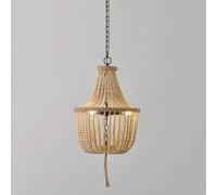Lámpara Colgante Estilo Bohemio de 15,8 Pulgadas con Cuentas de Madera Rústica, Ideal para Dormitorio, Cocina, Comedor, Sala de Estar Y Entrada./2/40 * 60 cm
