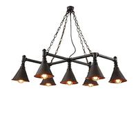 Lámpara Colgante Estilo Europeo Industrial Retro Hierro Downlight Luces Colgantes Vintage Personalidad Creativa focos araña Gran Vapor Agua tubería Ajustable Techo Colgante luz para Sala de Estar