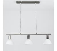 Lámpara Colgante Estilosa 3x E14 en Níquel Lámpara Moderna de Techo de Vidrio