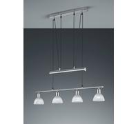 Lámpara Colgante Estilosa 4x E14 en Níquel Lámpara de Techo Moderna de Vidrio