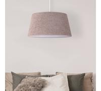 Lámpara colgante Euluna Boucle, textil capuchino, Ø 50 cm, 1 luz.