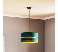 Lámpara colgante Euluna Duo verde/dorado Ø40cm 1 luz