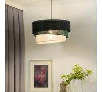 Lámpara colgante Euluna Trio, negro/verde/blanco, textil, Ø 45 cm