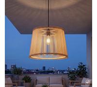 Lámpara Colgante Exterior De Madera Y Metal E27 IP44 Ø 39 Cm Jardín Terraza