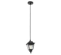 Lámpara Colgante Exterior IP44 Negra E27 H: Máx. 100 Cm Aluminio Rústico