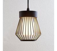 Lámpara colgante exterior Lindby Vajana, Ø 19 cm, negro, aluminio