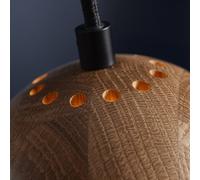 Lámpara colgante FRANDSEN Ball, roble, Ø 12 cm, madera