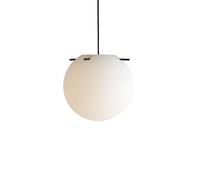 Lámpara colgante FRANDSEN Koi, cristal, blanco/negro, Ø 32 cm