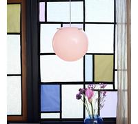 Lámpara colgante FRANDSEN Koi, cristal, rosa/latón, Ø 32 cm True