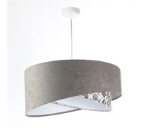 Lámpara Colgante Gris Beige E27 Redonda Ø 50 Cm Tela Terciopelo Moderna