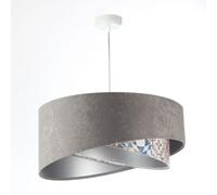 Lámpara Colgante Gris Beige Plata E27 Redonda D: 50 Cm Tela Ajustable
