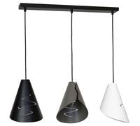 Lámpara Colgante Gris Negro Blanco E27 Metal Moderna 3 Focos Mesa De Comedor