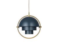 Lámpara colgante Gubi Multi-Lite, Ø 27 cm, latón/azul oscuro