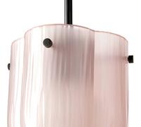 Lámpara colgante Gubi Seine, latón antiguo, cristal rosa coral