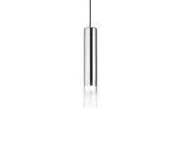 Lámpara colgante Ideal Lux Look, color cromo/transparente, Ø 6 cm, cristal