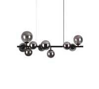 Lámpara colgante IDEAL LUX Perlage, 81 cm de largo, negro/ahumado, 10 luces