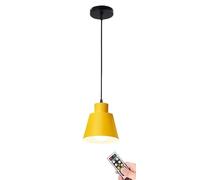 Lámpara colgante inalámbrica con batería negra con control remoto, moderna lámpara colgante de techo para uso en interiores, ideal para cocina y comedor, pequeño accesorio de iluminación sin cable