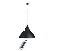 Lámpara colgante inalámbrica con pilas accesorios para montaje de cadena de metal en el techo negro con mando a distancia lámpara regulable industrial vintage iluminación interior ( Size : 1 pack )