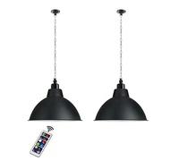 Lámpara colgante inalámbrica con pilas accesorios para montaje de cadena de metal en el techo negro con mando a distancia lámpara regulable industrial vintage iluminación interior ( Size : 2 packs )