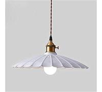 Lámpara colgante individual de interior con preciosa pantalla festoneada, mini lámpara de techo colgante de metal, lámpara colgante para mesa de billar para isla de cocina, comedor, bar o restaurante