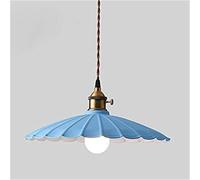 Lámpara colgante individual de interior con preciosa pantalla festoneada, mini lámpara de techo colgante de metal, lámpara colgante para mesa de billar para isla de cocina, comedor, bar o restaurante