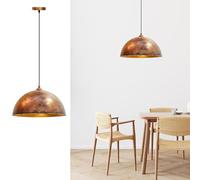 Lámpara colgante industrial de 15.7 pulgadas, lámpara colgante de cobre pintada a mano con enchufe E26, 60 W máximo, cable de 47.2 pulgadas, fácil instalación, luces colgantes de granja para isla de