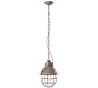 Ferroluce Lámpara colgante C1770 industrial gris-marrón