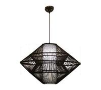 Lámpara colgante industrial retro, lámpara de techo moderna y creativa de bambú, iluminación sencilla y elegante para jardín, lámpara de araña china zen con personalidad, portalámparas E27 para isla