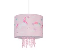 Relaxdays Lámpara Techo Infantil E27 Unicornio, Luz Colgante Dormitorio Peque, Sala Juego, Bebé, Pantalla 158x35cm, Rosa