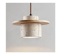 Lámpara Colgante Isla de Cocina con Sombra de Piedra Natural Nórdica - Mesa de Comedor Japonesa Wabi-Sabi de Travertino para Mesita de Noche y Restaurante