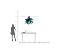 Lámpara colgante KARE Feather Palm, verde, plumas, Ø 87 cm, G9
