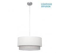 Lampara colgante kenya 3xe27 blanco/gris reg.50d de fabrilamp.