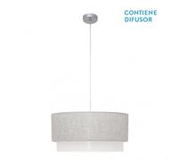 Lampara colgante kenya 3xe27 gris/blanco reg.50d de fabrilamp.