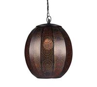 Lámpara Colgante Oriental Marrakesch Negro Cobre Metal 50 cm Juego