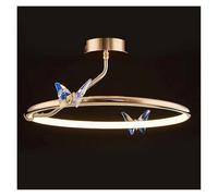 Lámpara Colgante, Lámpara de araña LED Moderna y Hermosa con Forma de Mariposa voladora, Anillo Dorado, for decoración del hogar, Ajustable, for Sala de Estar y Dormitorio.(Dimmable,48CM)