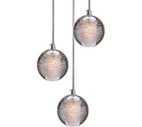 Lámpara colgante Lámpara de techo G4-LED Bola de cristal Lámpara colgante, Sala de estar Ático Luz Escalera Vestíbulo Restaurante Bar Dormitorio Lámpara colgante cromada A +, Disco 3, Pleasa