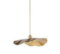Lámpara Colgante Lámparas de Araña Modernas de Estilo Industrial con Forma de Hoja de Loto Latón Cepillado Metal Martillado Luz Colgante Industrial con Forma de Hoja de Loto Altura Ajustable para Co
