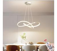 Lámpara Colgante LED 45W Lámpara de Mesa de Comedor Lámpara Colgante Negra Comedor Regulable en Altura Lámpara de Techo Para Oficina Cocina Dormitorio Salón iluminador Lámpara Colgante (Blanco)