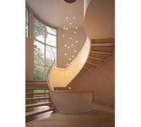 Lámpara Colgante LED, araña Moderna, lámparas de Techo de Cristal para escaleras Altas, lámpara de Techo de Escalera de Caracol de 24 Luces